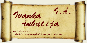 Ivanka Ambulija vizit kartica